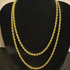 14k Solid Rope Chain Necklace