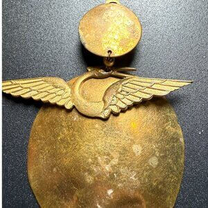 Vintage 1940s Brass Heart Pin Brooch