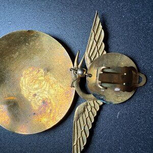 Vintage 1940s Brass Heart Pin Brooch
