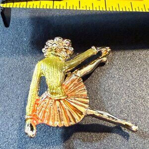 Vintage Gold Ballerina Brooch