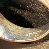 Navajo Sterling Silver Fire Opal Onyx Ring