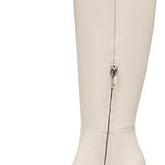 Cream Winter Knee-High Boots
