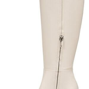 Cream Winter Knee-High Boots