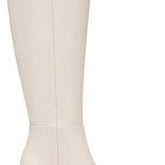 Cream Winter Knee-High Boots